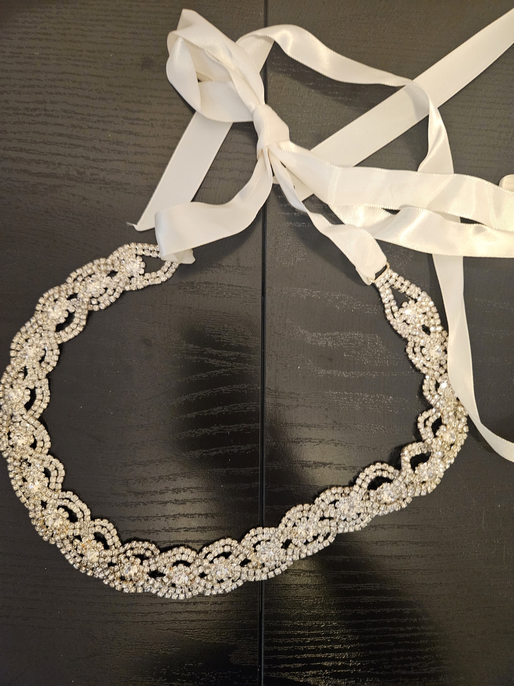 Crystal Ribbon Tie Bridal Belt